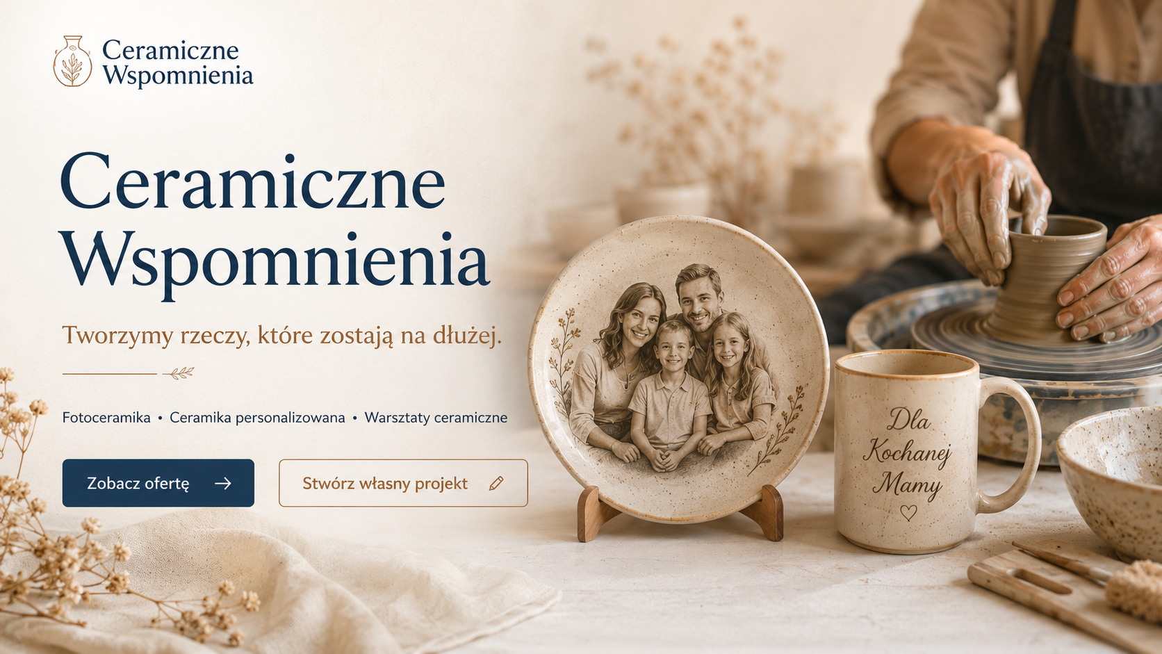 Ceramika personalizowana i praca w pracowni Ceramiczne Wspomnienia